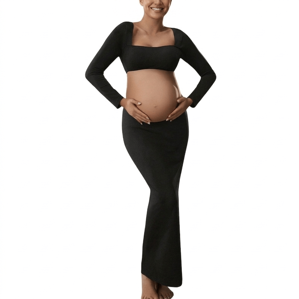 long sleeve maternity dress Square Neck Embellished Open-Back Maxi Dress Made from a soft shopifytesttag Size:20-REG