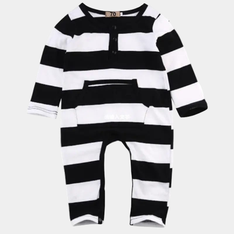 Body manches longues à rayures pour bébé 0-3 mois Mini Merveille