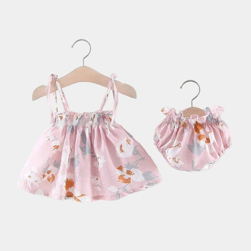 Robe à fleurs pour bébé Rose / 0-6 mois Mini merveille