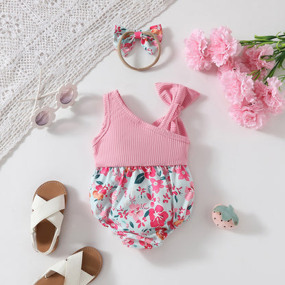 Baby bodysuit and bow set