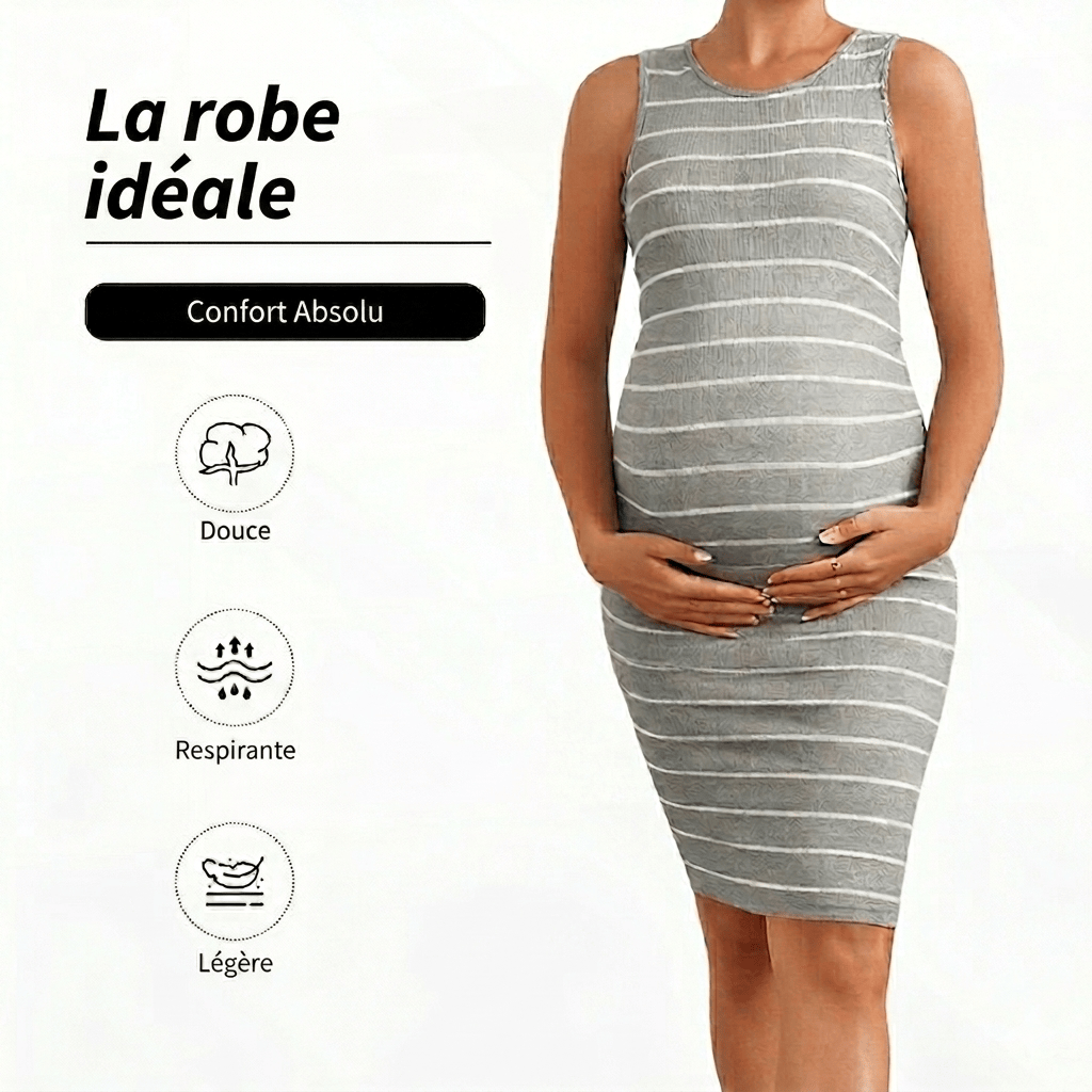 Robe de Grossesse Col Rond Dropsure  Robe de grossesse