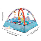 Tapis d’éveil bébé avec arches, jouets suspendus et filet de sécurité