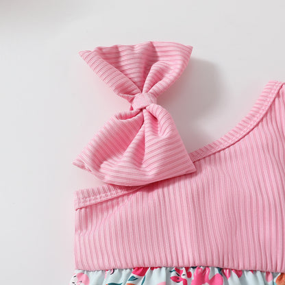 Baby bodysuit and bow set