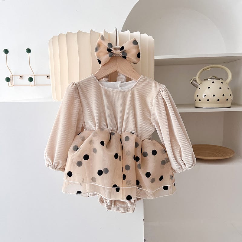 Barboteuses pour bébés Triangle à pois Apricot / 66cm Mini merveille