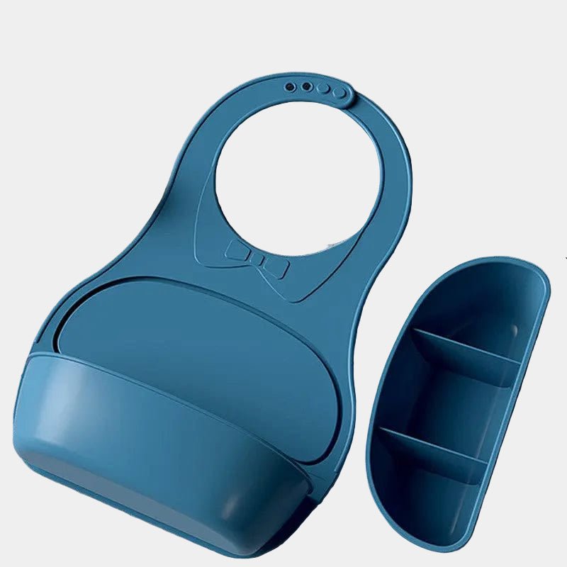 Bavoir Bébé en Silicone Nœud Papillon - Mini merveilleCJWJYEYE03611-Blue 2 pockets