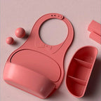 Bavoir Bébé en Silicone Nœud Papillon - Mini merveilleCJWJYEYE03611-Pink 2 pockets
