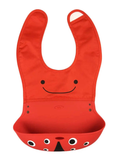 Bavoir en nylon imperméable et silicone Rouge Mini Merveille