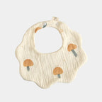 Bavoir en pur coton pour bébé Champignons maron Mini Merveille