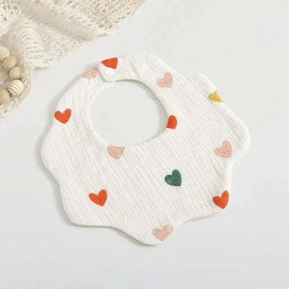 Bavoir en pur coton pour bébé Cœurs colorés Mini Merveille