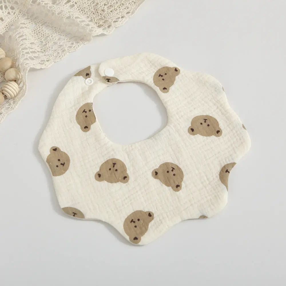 Bavoir en pur coton pour bébé Ourson Mini Merveille