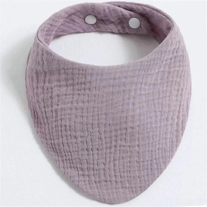 Bavoir triangulaire en pur coton pour bébé Violet Mini Merveille