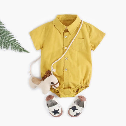 Body chemise manches courtes pour bébé Jaune / 0-6 mois Mini Merveille