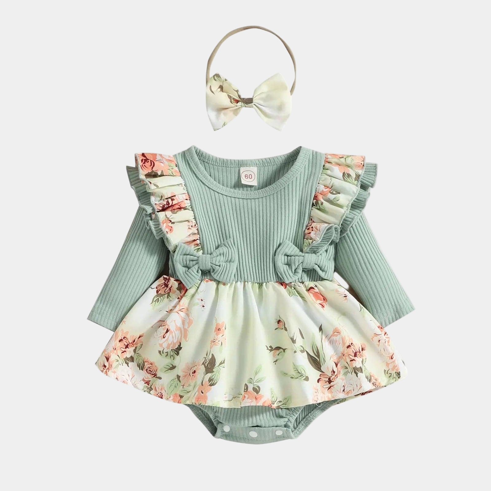 Body jupe à manches longues pour bébé Vert / 0-3 mois Mini Merveille