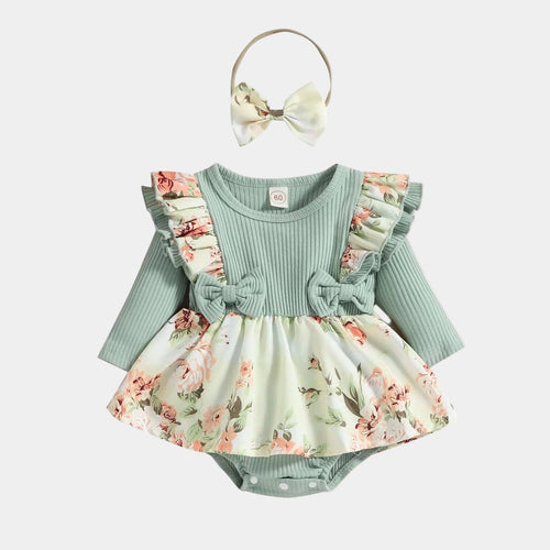 Body jupe à manches longues pour bébé Vert / 0-3 mois Mini Merveille