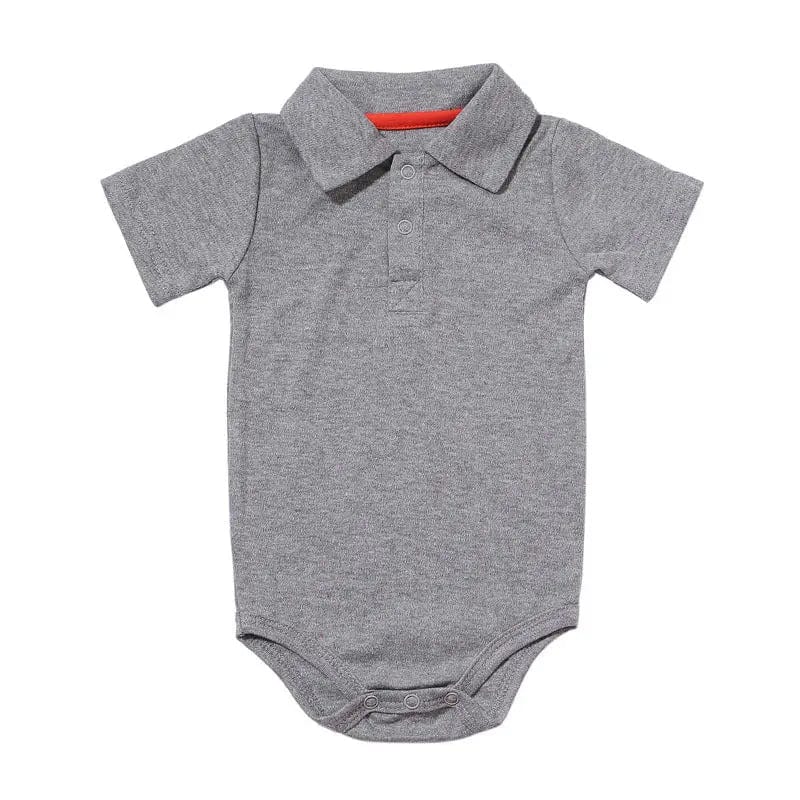 Body polo manches courtes pour bébé - Mini merveilleCJWJYEYE03013-Grey-3m