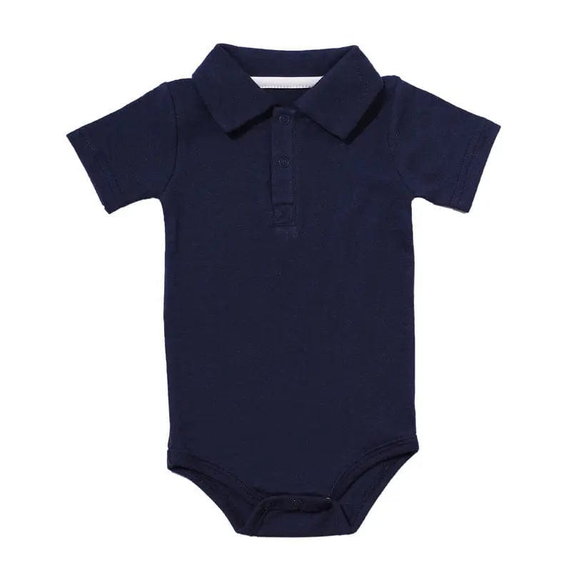Body polo manches courtes pour bébé - Mini merveilleCJWJYEYE03013-Navy Blue-3m