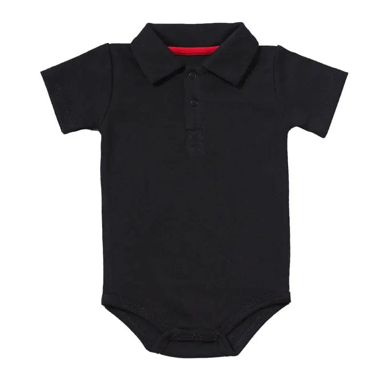 Body polo manches courtes pour bébé Noir / 0-3 mois Mini Merveille