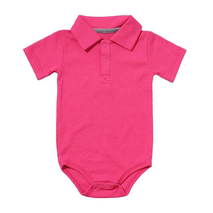 Body polo manches courtes pour bébé Rose Rouge / 0-3 mois Mini Merveille