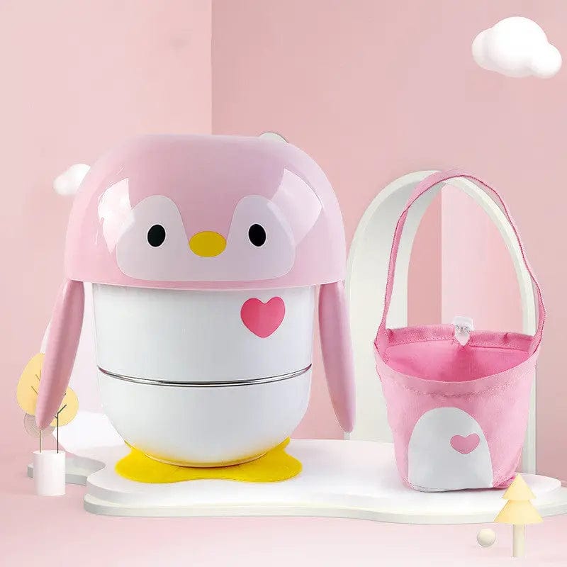 Bol de transport de repas pingouin Rose Mini Merveille