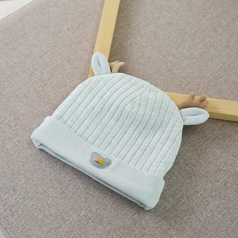 Bonnet à cornes pour bébé Bleu Mini merveille