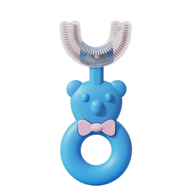 Brosse à dent pour bébé en forme de U Bleu Mini Merveille