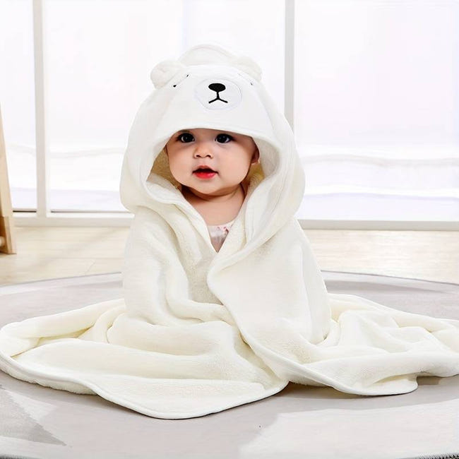 Poncho Bébé à Capuche Double Face - Taille Unique 0-3 Ans, Doux Et Chaud, Cape D'hiver Unisexe - 1