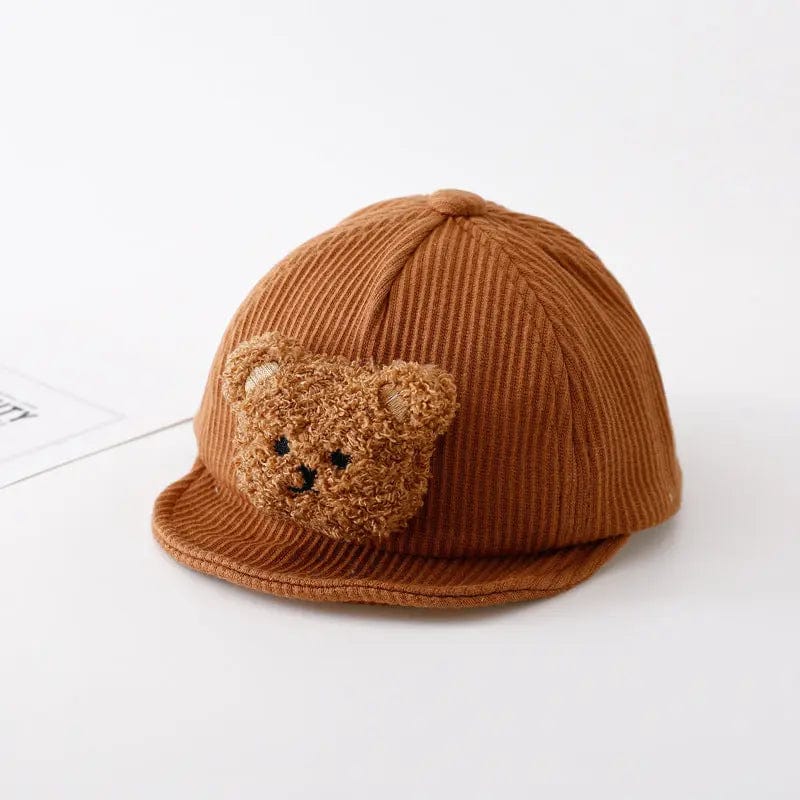 Casquette nounours mignon Marron à rayures Mini Merveille