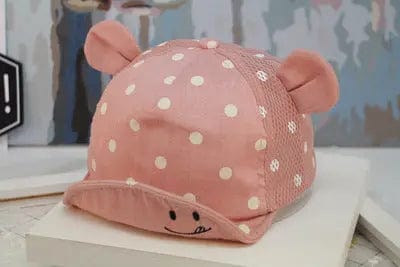 Casquette oreilles d'ourson à pois pour bébé - Mini merveilleCJWJYEYE01741-Pink