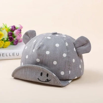 Casquette smiley style baseball Gris clair / 6 mois Mini Merveille