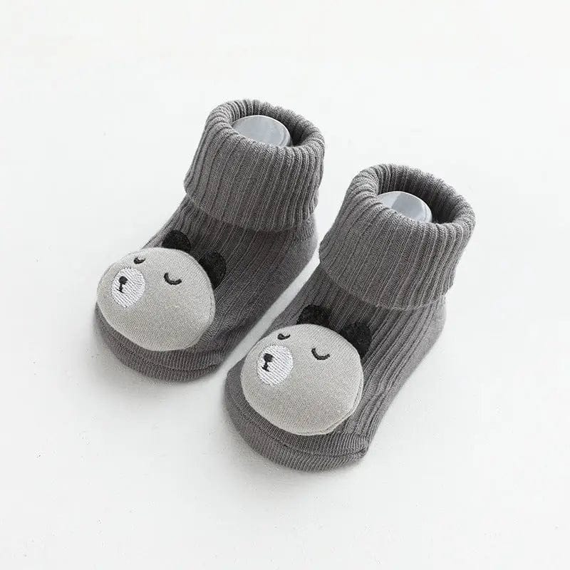 Chaussettes animaux pour bébé Gris foncé / 0-6 mois Mini merveille