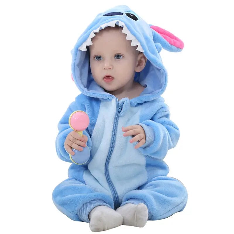 Combinaison Bébé Hiver Peluche bleue / 0-6 mois Mini merveille