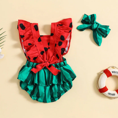 Cute Super Cute Hair Band Watermelon Baby Jumpsuit Mini merveille