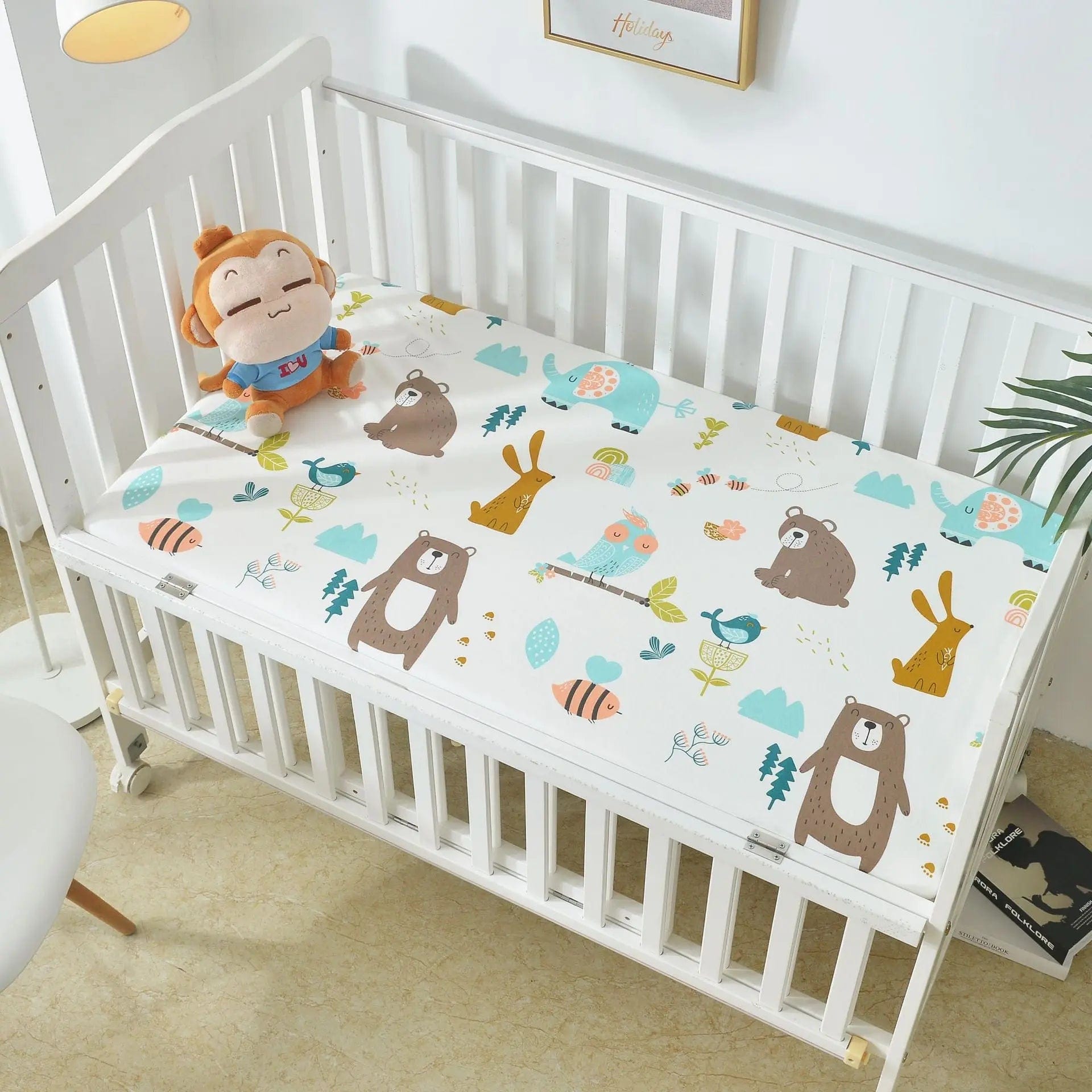 Drap housse bébé Ours / 60x120cm Mini merveille