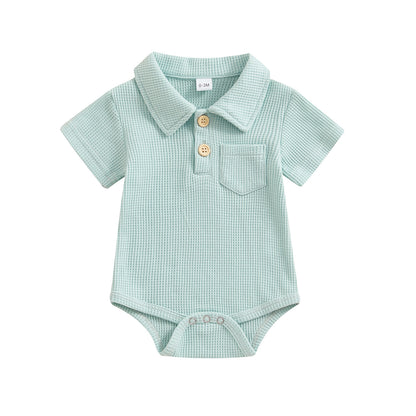 Quilted short-sleeved polo bodysuit