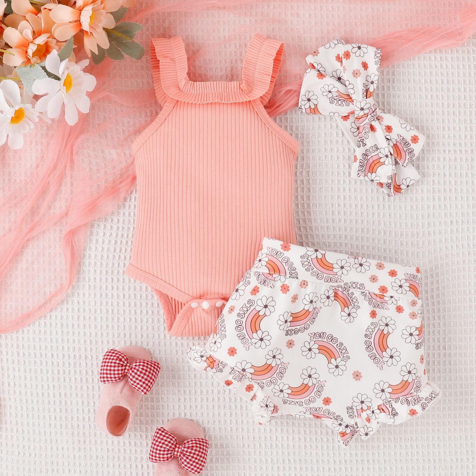 Ensemble 3 pièces arc - en - ciel bébé - Mini merveilleCJYE198303001AZ