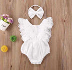 Ensemble body et bandeau en dentelle pour bébé - Mini merveilleCJYE173832907GT