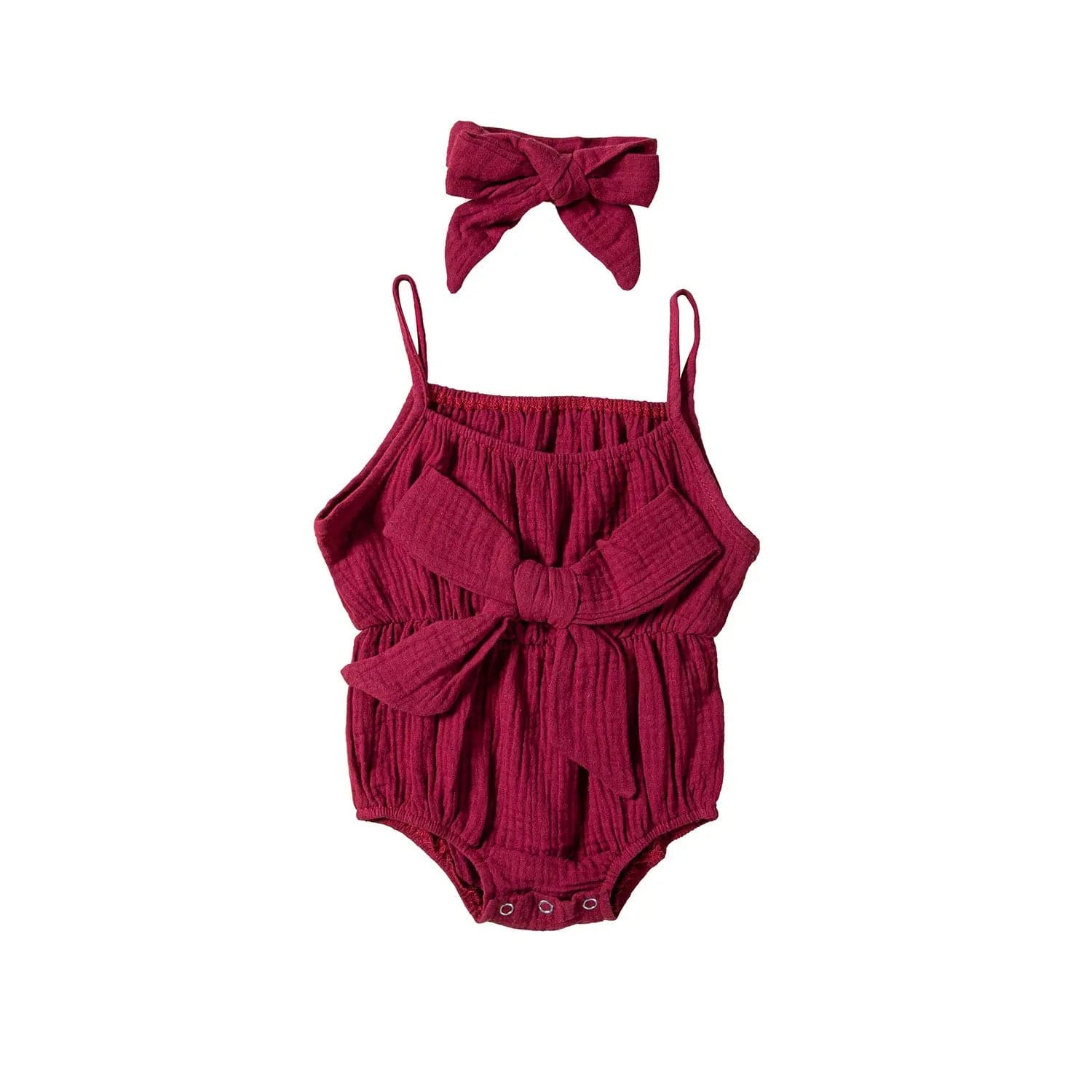 Ensemble body et bandeau nœud pour bébé Bordeaux / 0-6 mois Mini Merveille