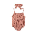 Ensemble body et bandeau nœud pour bébé Rose / 0-6 mois Mini Merveille