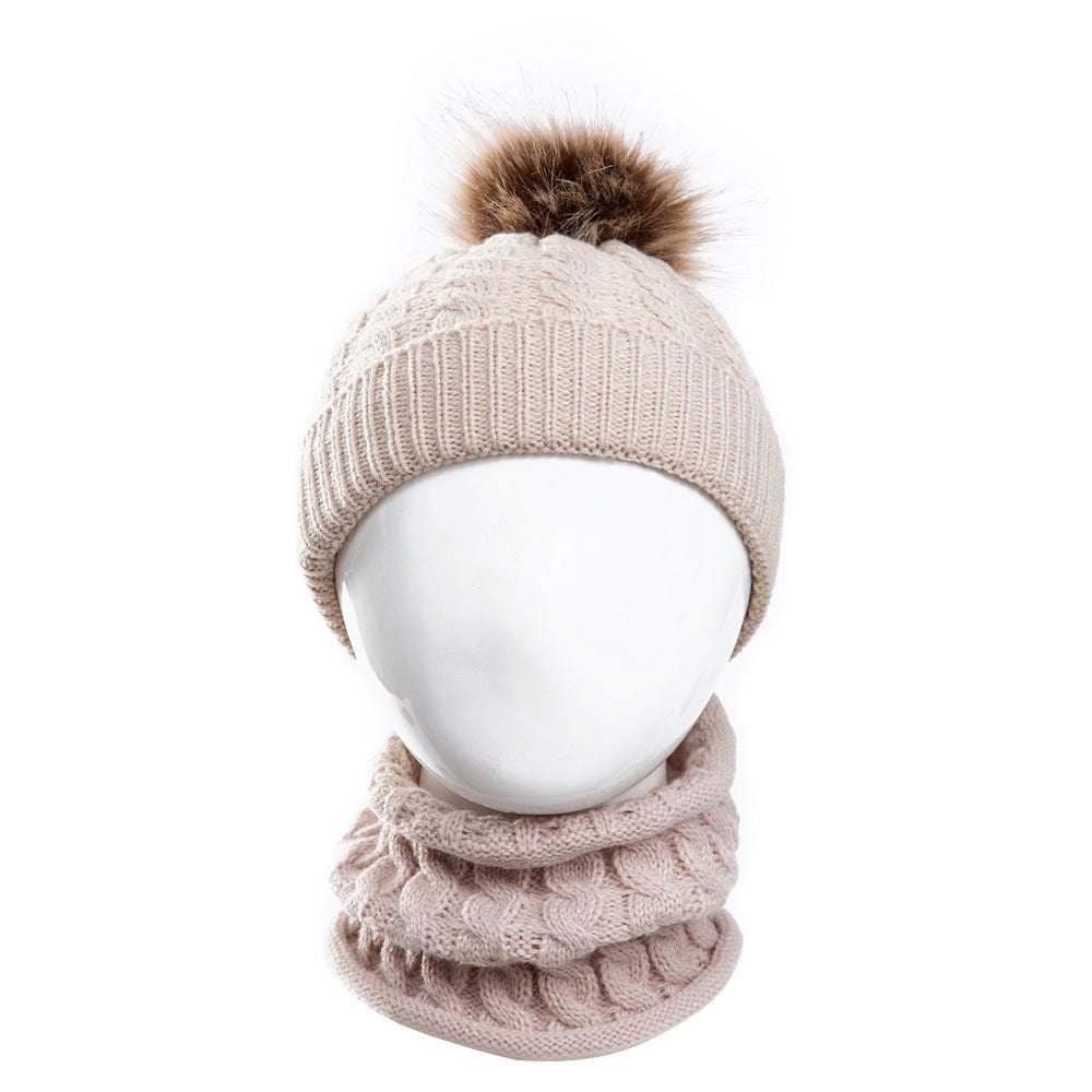 Ensemble bonnet et cache-cou pour bébé Beige Mini merveille