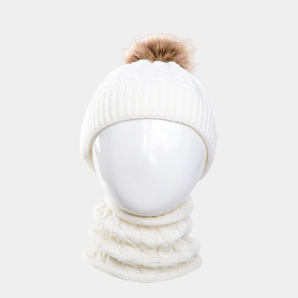 Ensemble bonnet et cache-cou pour bébé Blanc Mini merveille