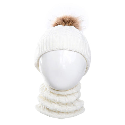 Ensemble bonnet et cache-cou pour bébé Blanc Mini merveille