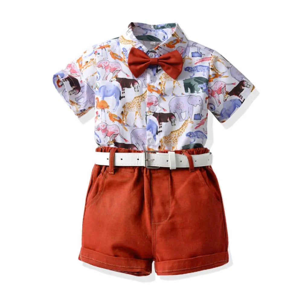 Ensemble chemise et bermuda pour bébé Rouge / 0-6 mois Mini Merveille