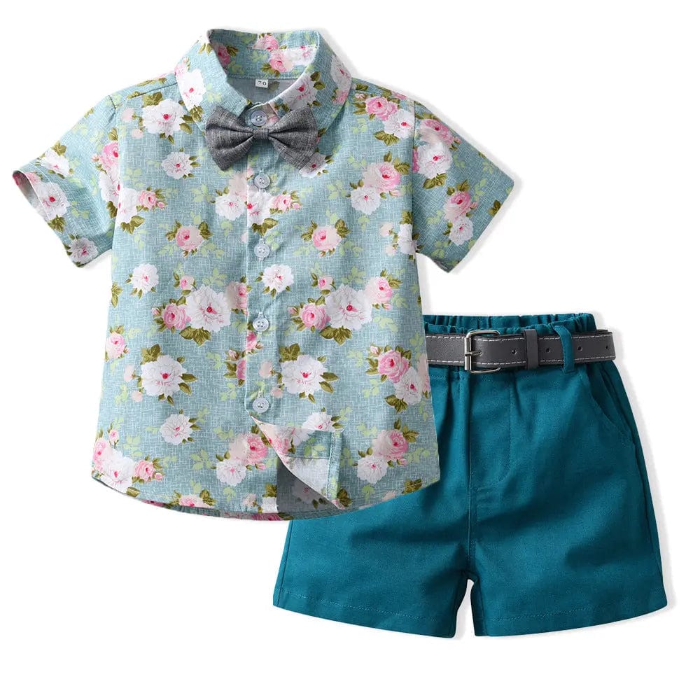 Ensemble chemise et bermuda pour bébé Vert / 0-6 mois Mini Merveille