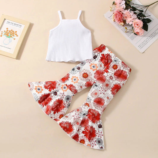 Ensemble débardeur et pantalon à fleur pour bébé 6-12 mois Mini Merveille