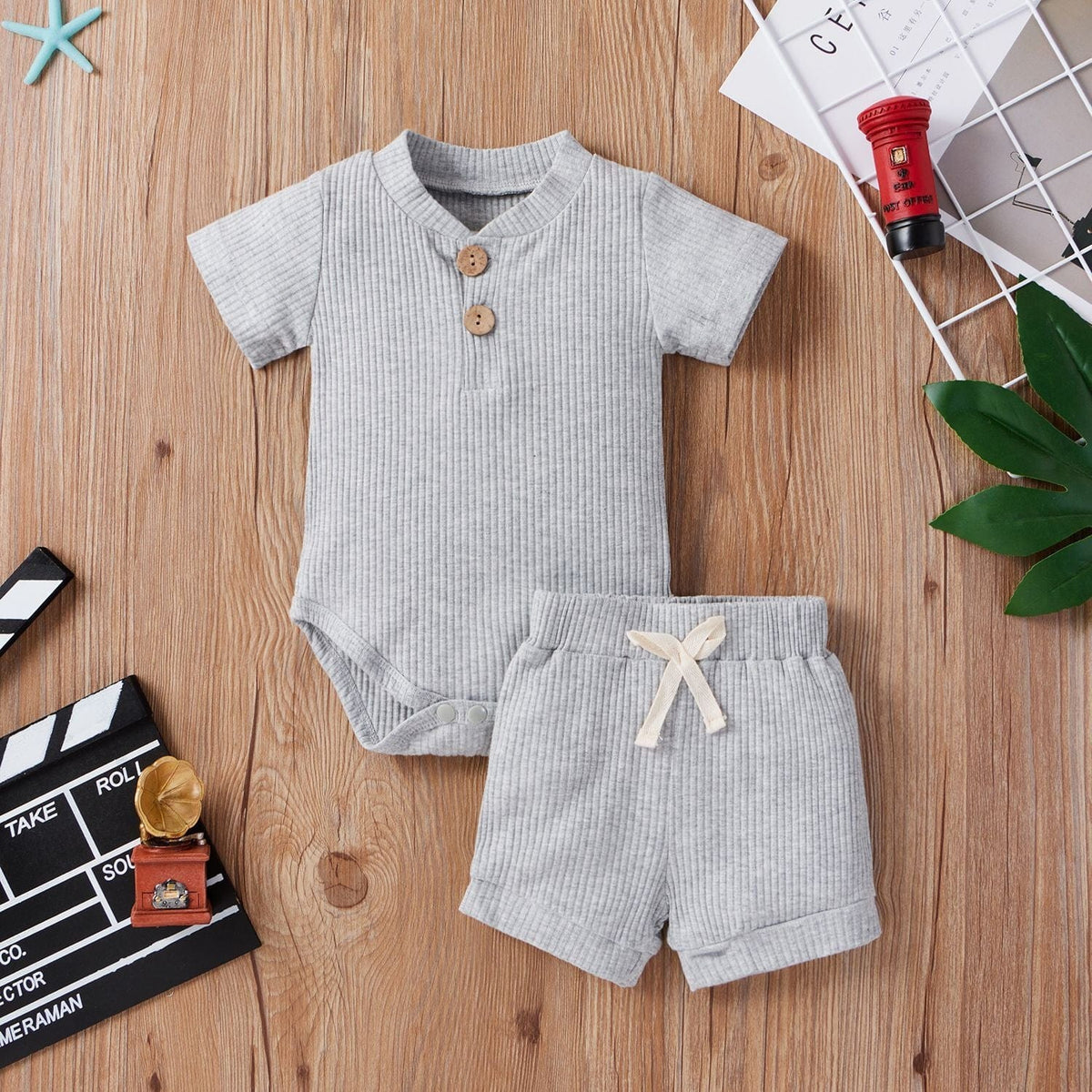 Costume Bébé Garçon Taille 86 - Ensemble Chemise Manches Courtes Et Short Décontracté Été