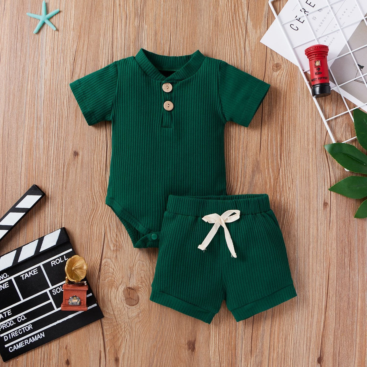 Costume Bébé Garçon Taille 86 - Ensemble Chemise Manches Courtes Et Short Décontracté Été