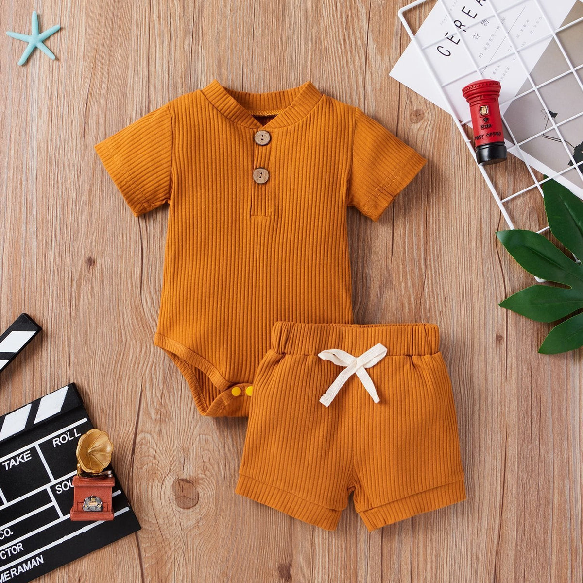 Costume Bébé Garçon 86 - Ensemble Chemise Manches Courtes Et Short Décontracté Été