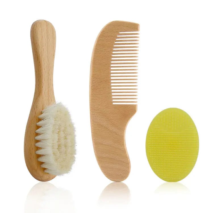 Ensemble peigne et brosse en bois de poirier Mini Merveille