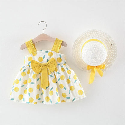 Ensemble robe et chapeau pour bébé Jaune / 6-12 mois Mini merveille