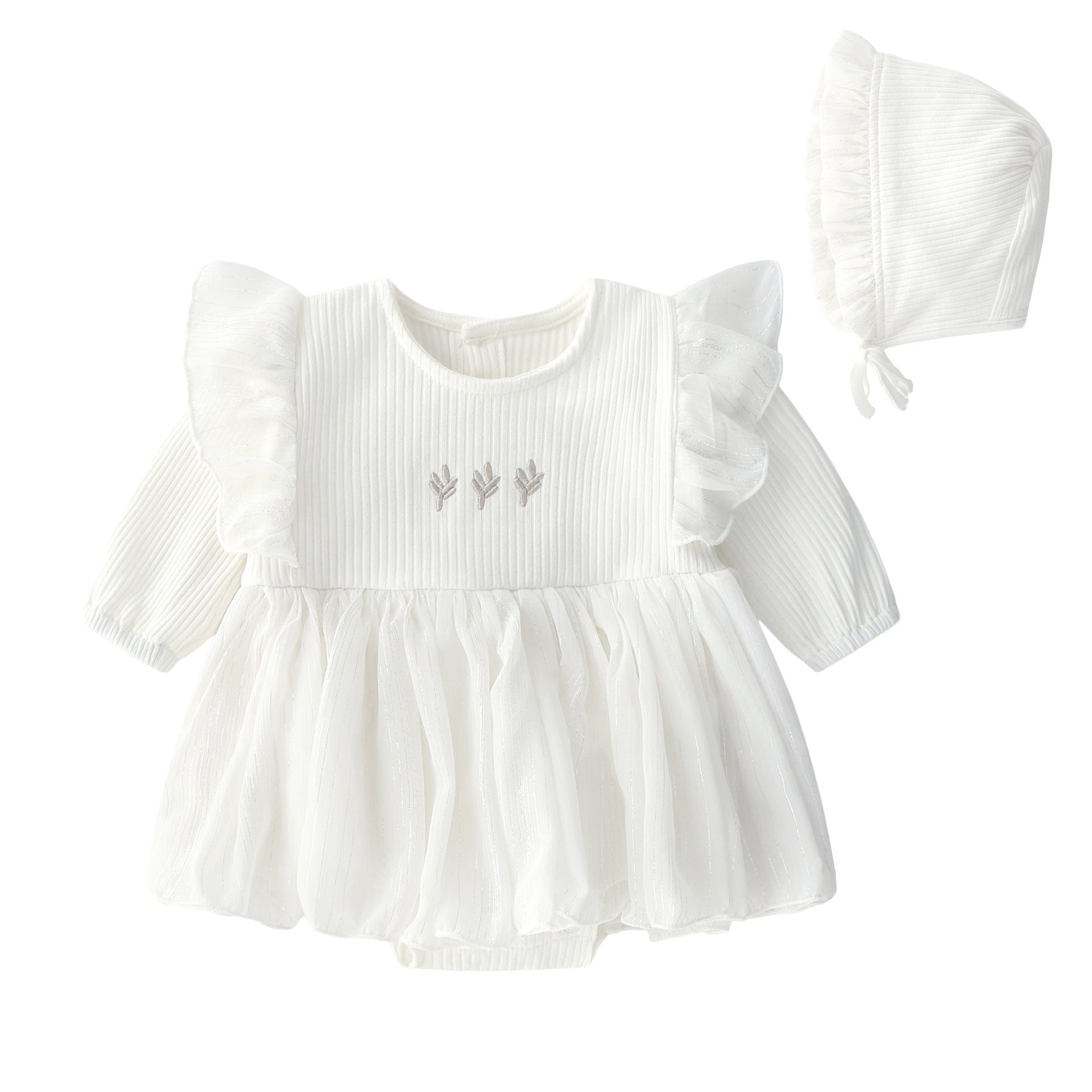 Ensemble robe pour bébé Blanc / 0-3 mois Mini merveille